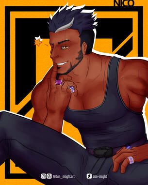 One half body character with line art and full render, simple pose, basic background. 40$